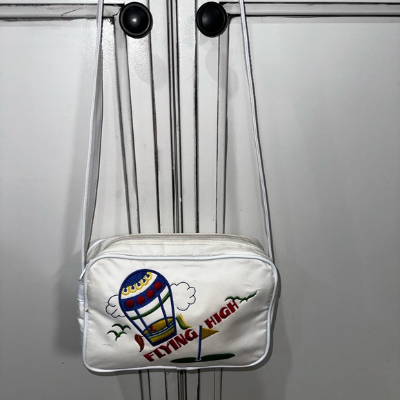 Vintage BJ Designs bag purse hot air balloon white golf bag tee 18th hole - Picture 5 of 6